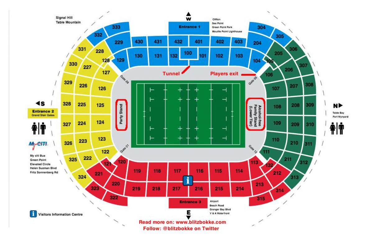 carte de Cape Town stadium
