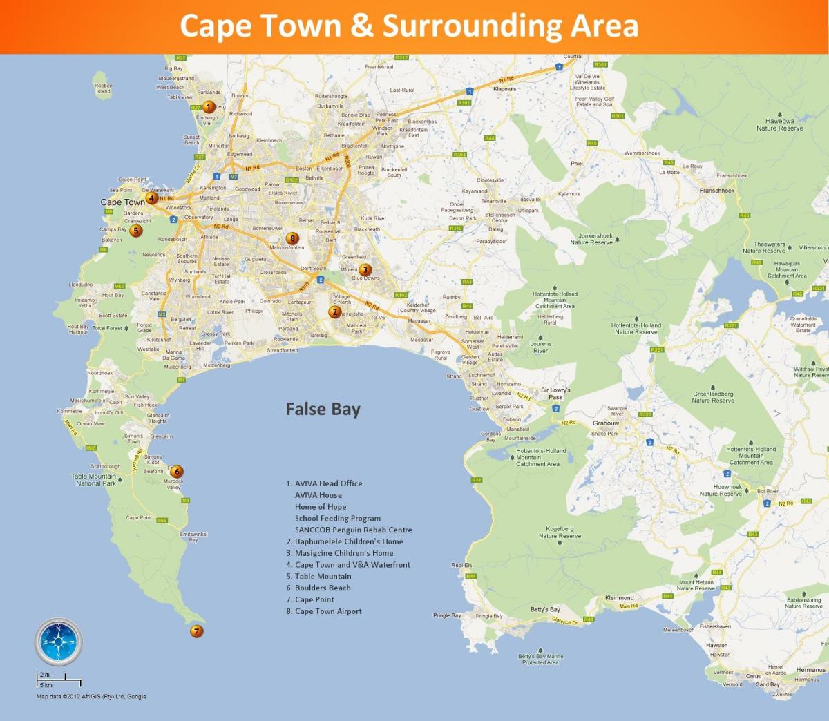 carte de la Ville du Cap & environs
