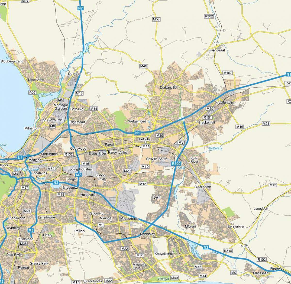 carte de la carte de rue de belleville Cape Town