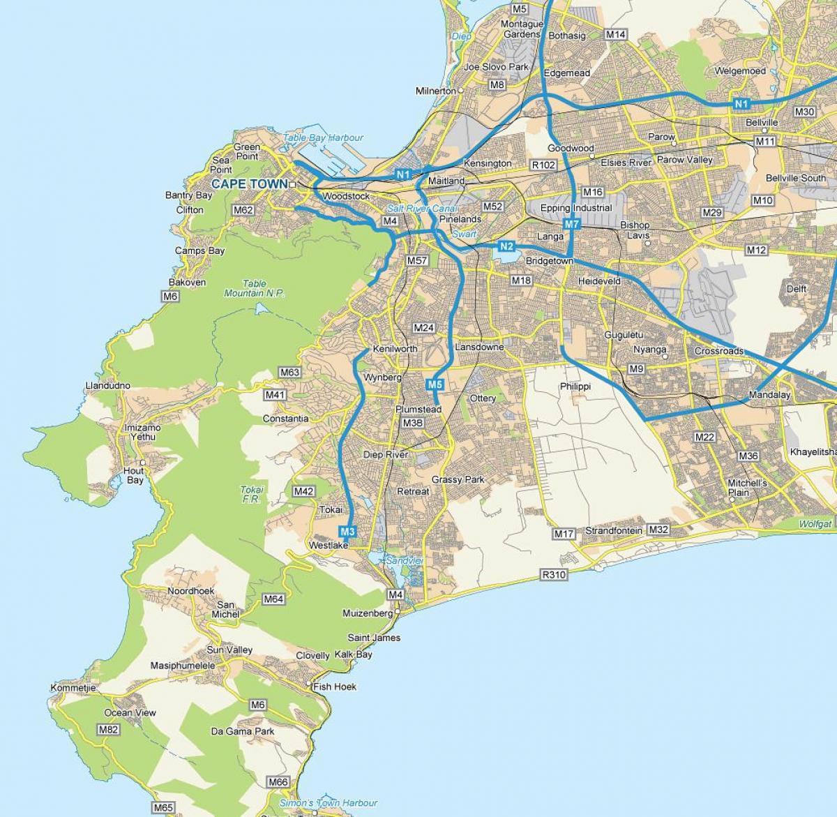 carte de la carte de rue de plumstead Cape Town
