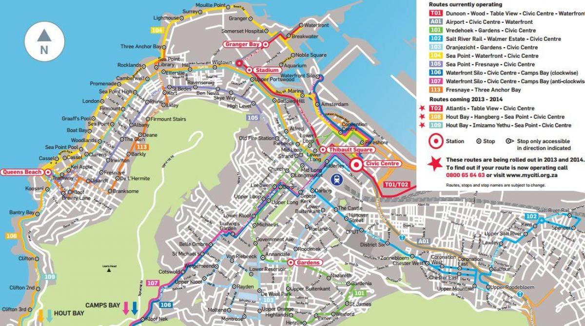 carte de la flèche d'or de l'itinéraire d'autobus