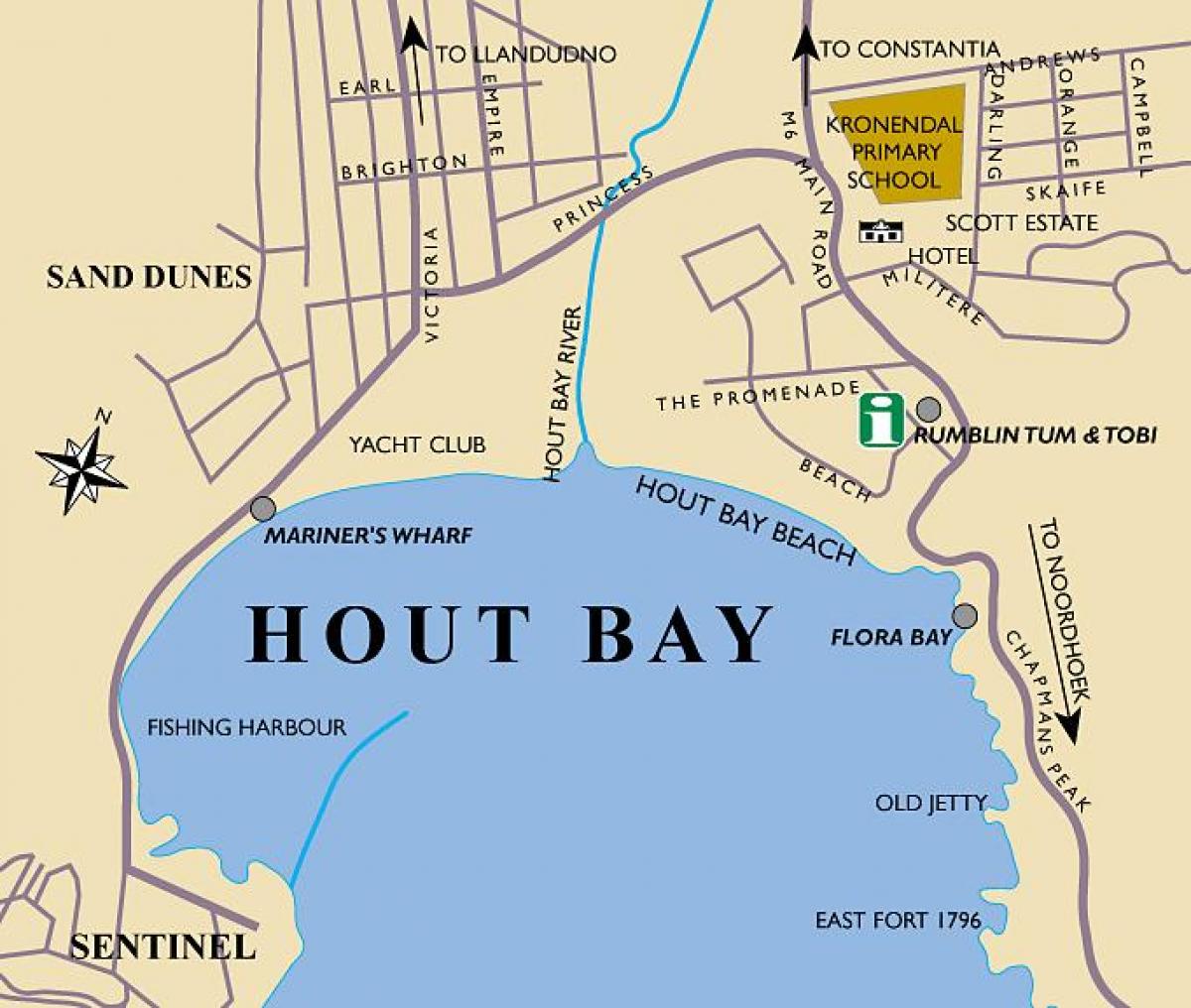 carte de hout bay carte de le Cap
