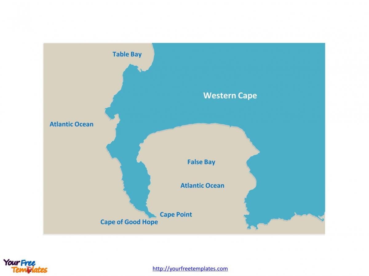 carte de la baie de la table en Afrique du Sud