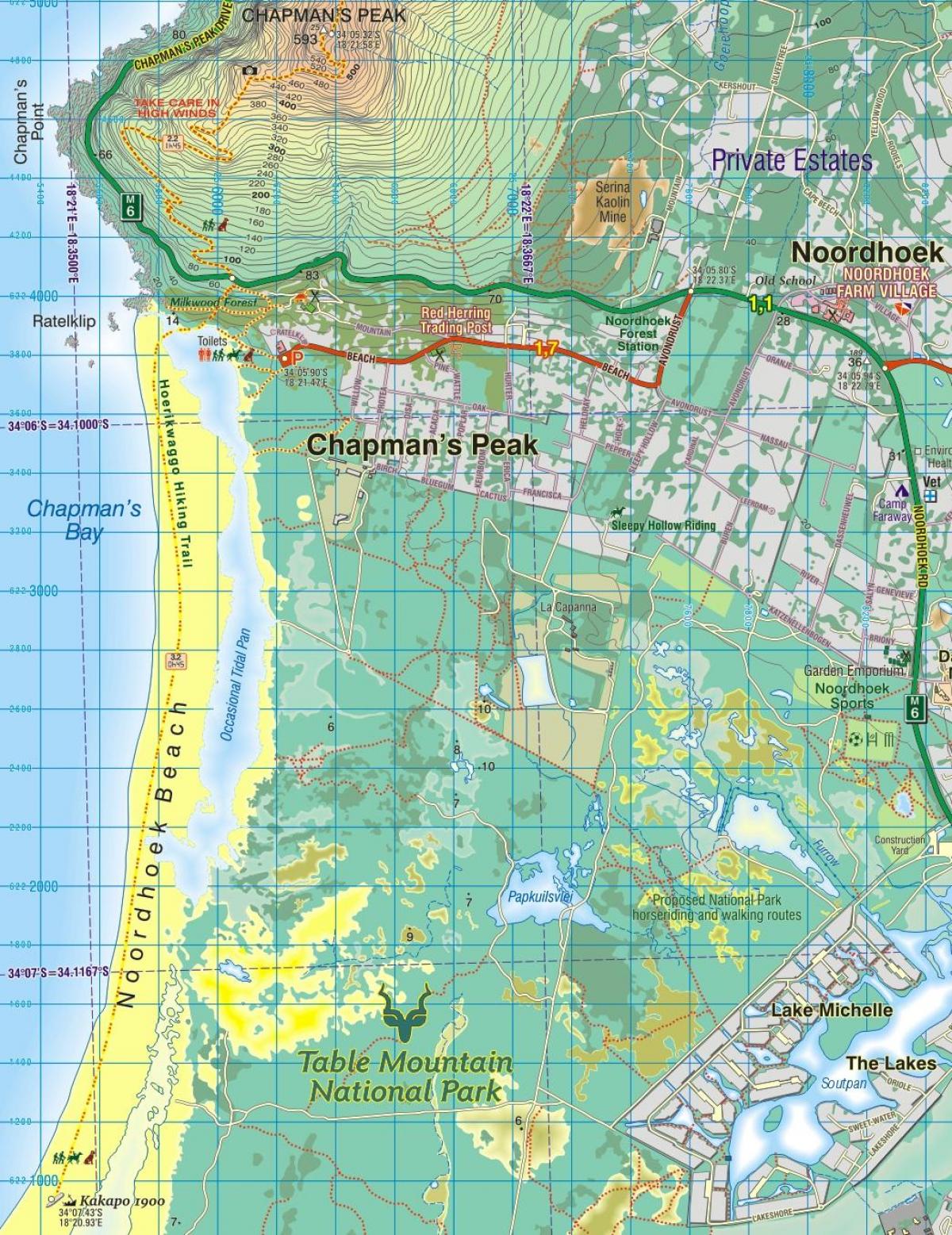 carte de noordhoek Cape Town