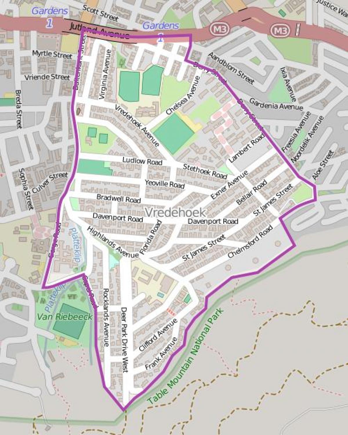 carte de vredehoek Cape Town