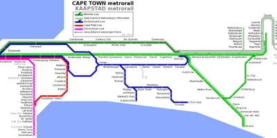 Carte de la Ville du Cap métro