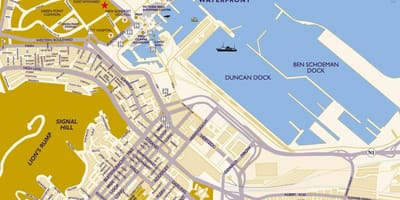 La carte de le Cap le terminal de croisière