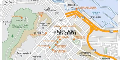 Carte de siècle de la ville de Cape Town